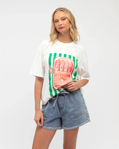 Sardines White Tee Paper Heart