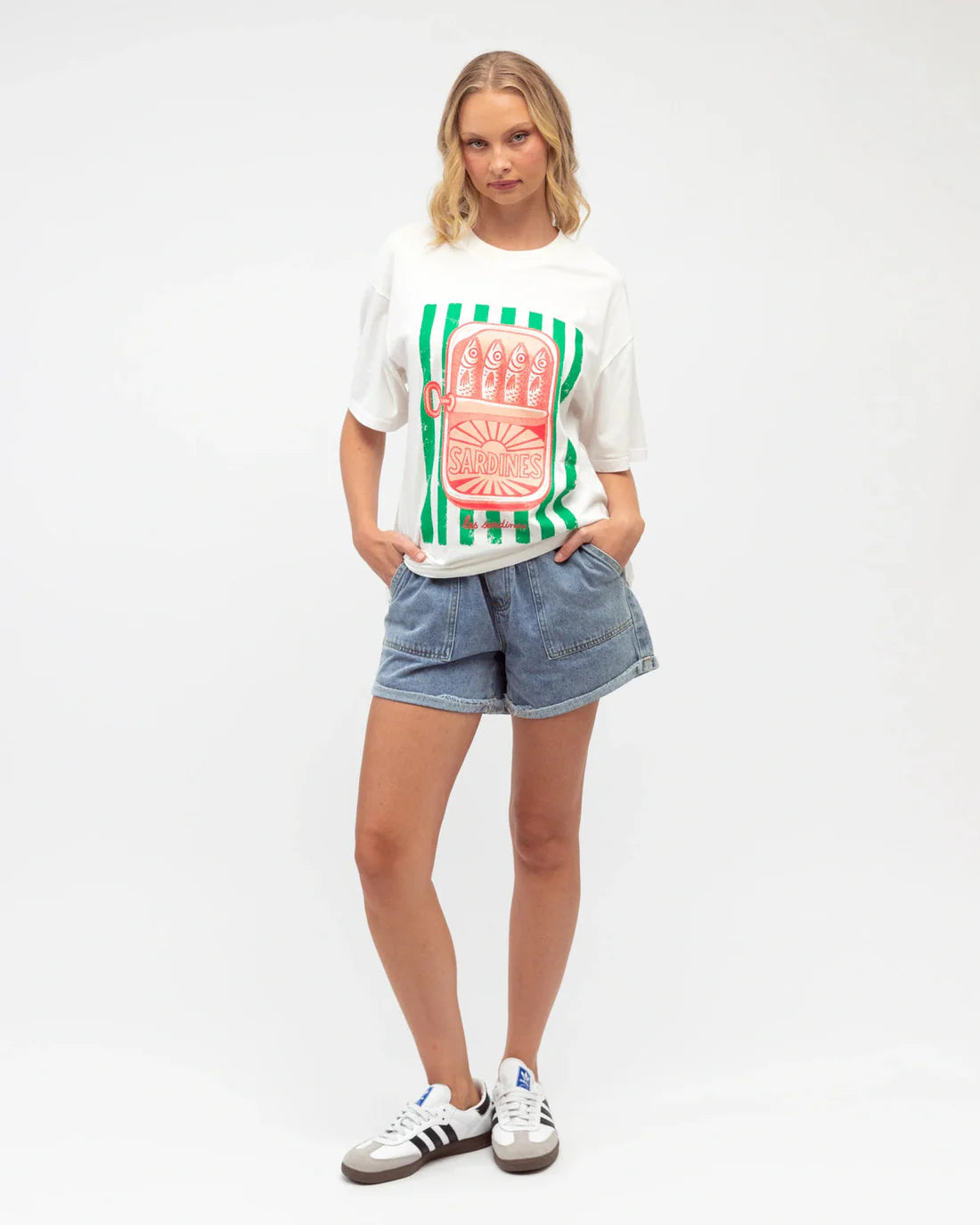 Sardines White Tee Paper Heart