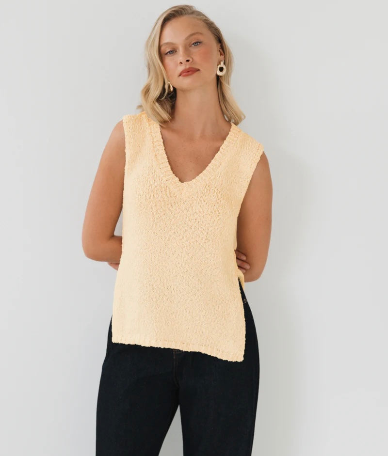 White closet textured v neck cream top