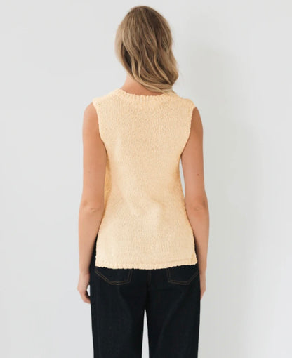 White closet textured v neck cream top