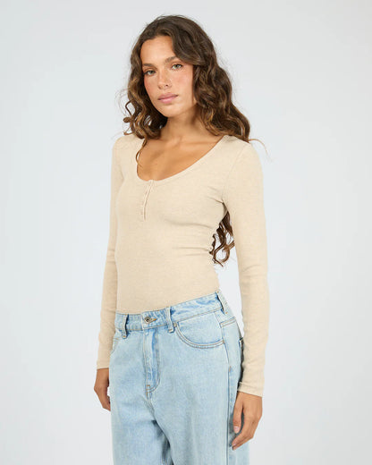 SIA RIB LONG SLEEVE TOP oat