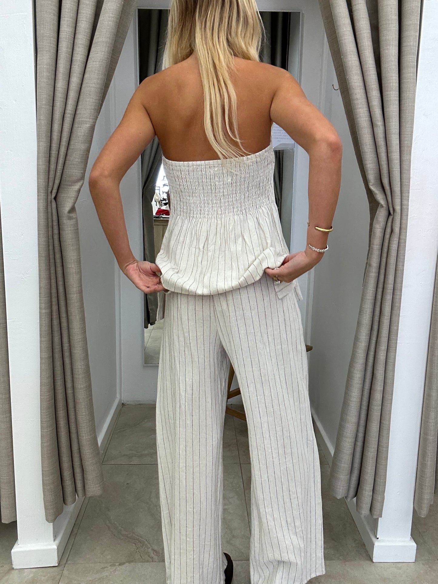 Laura Stripe Set By Frankie - Pants ( Oatmeal )