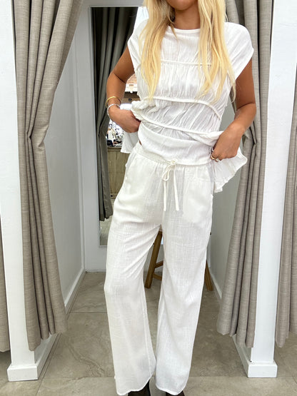 Delilah Set By Frankie Pants White