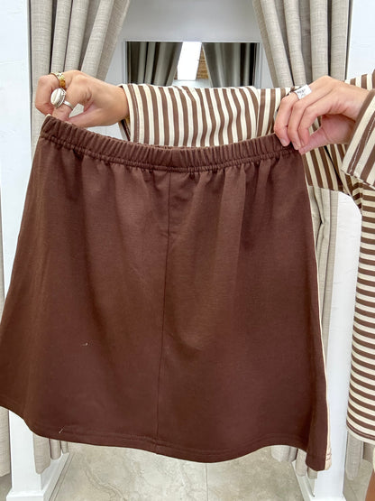 By Frankie Rodeo Short Skirt Chocolate (Set)
