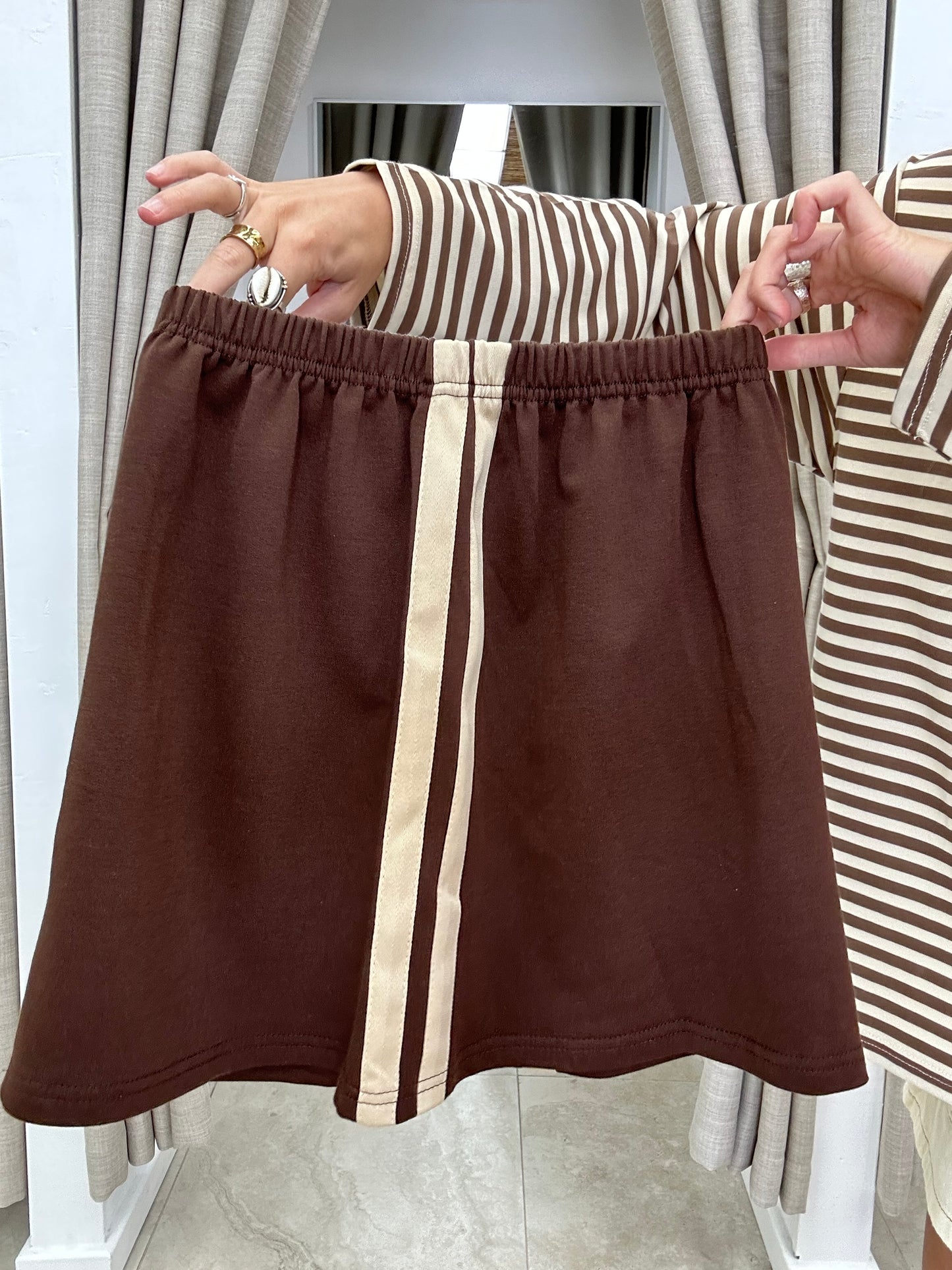 By Frankie Rodeo Short Skirt Chocolate (Set)