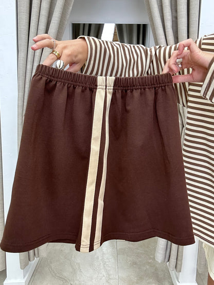 By Frankie Rodeo Short Skirt Chocolate (Set)