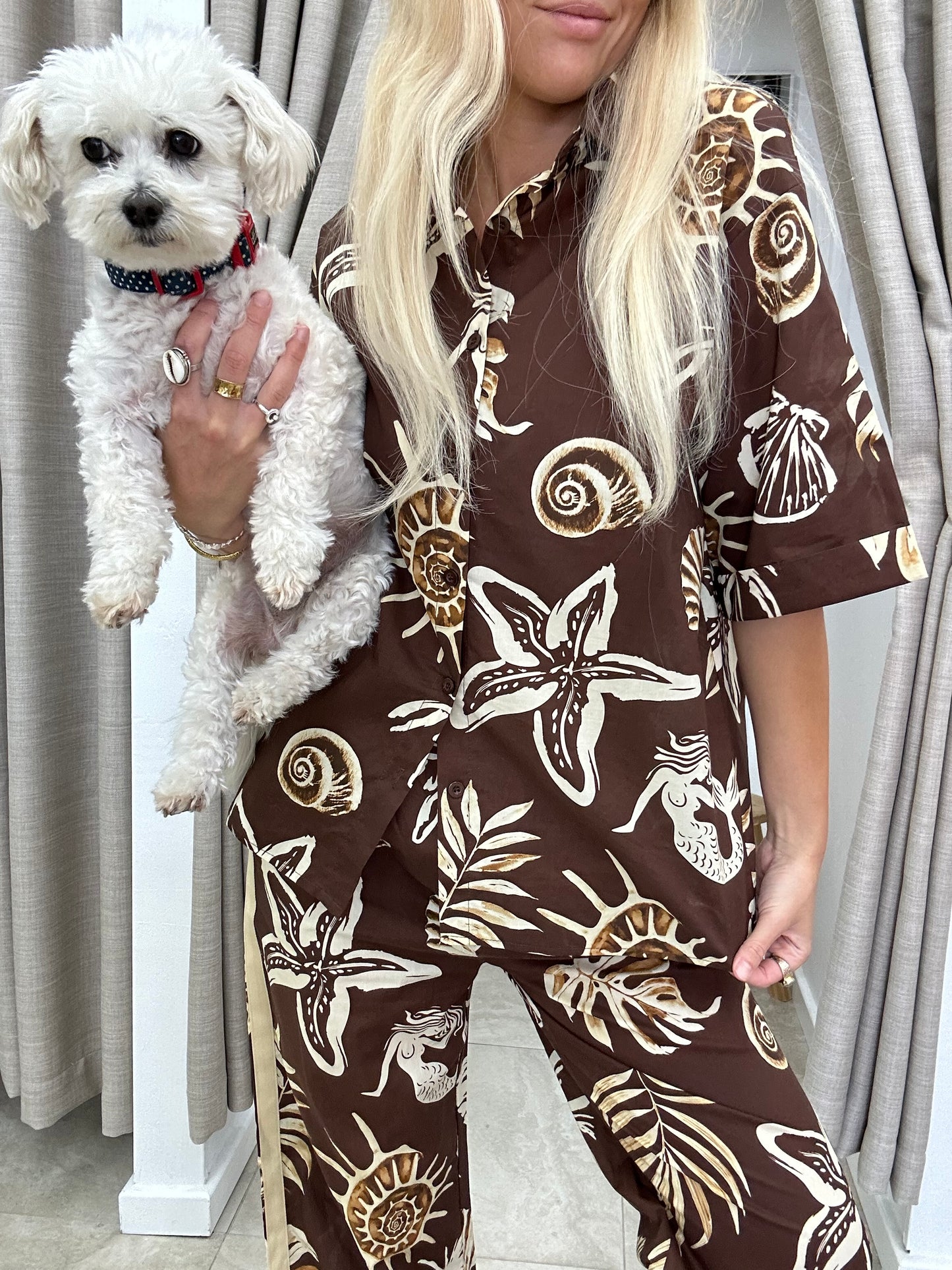 Coastal Set Choc Cotton Shirt By Frankie