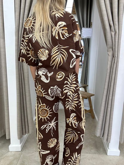 Coastal Set Choc Cotton Pants By Frankie
