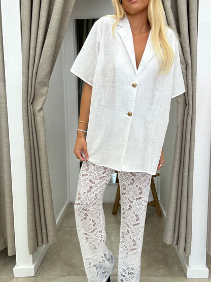 White Lace Set Pants By Frankie
