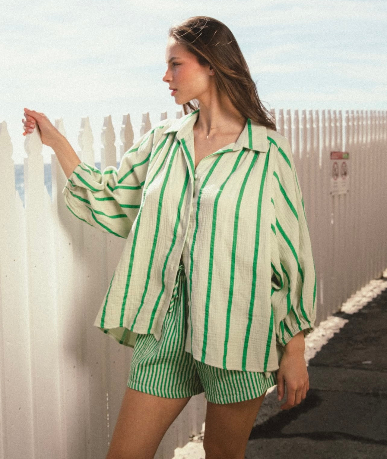 Summer shirt stripe green