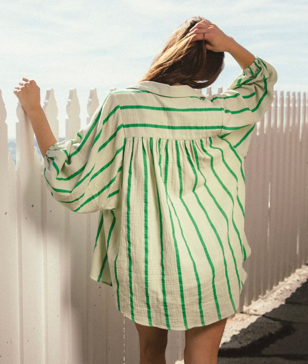 Summer shirt stripe green