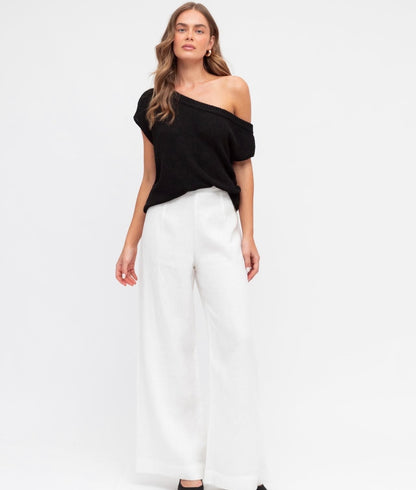 White closet linen pants white