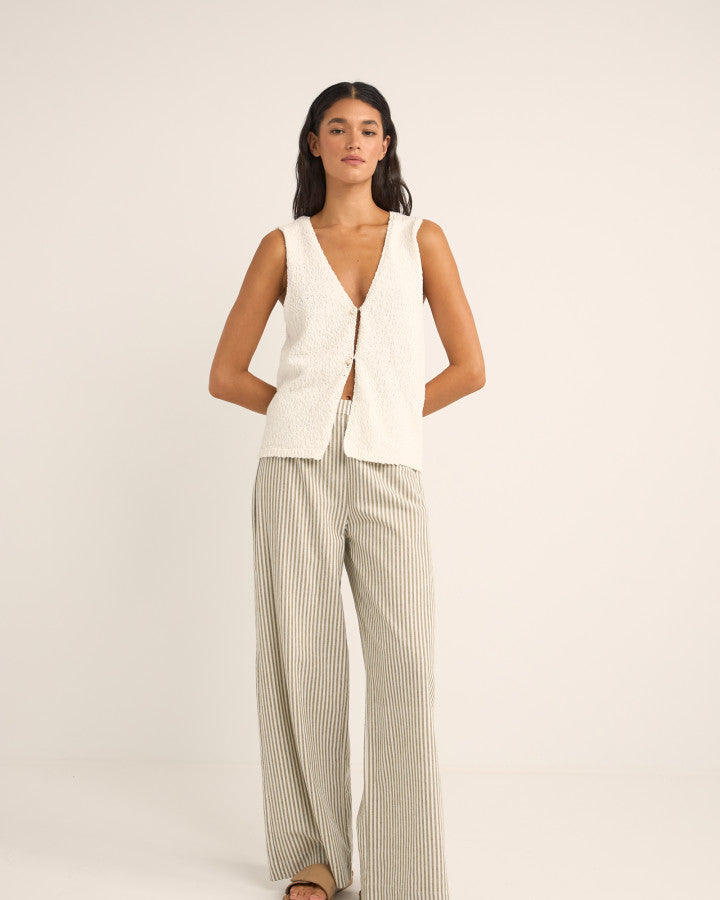 ADELE LONGLINE KNIT VEST WHITE