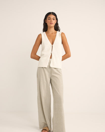 ADELE LONGLINE KNIT VEST WHITE