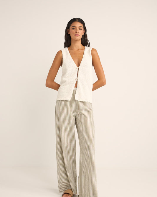 ADELE LONGLINE KNIT VEST WHITE