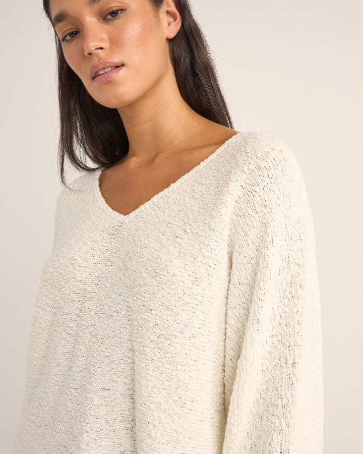 ADELE OVERSIZED LONG SLEEVE KNIT TOP WHITE