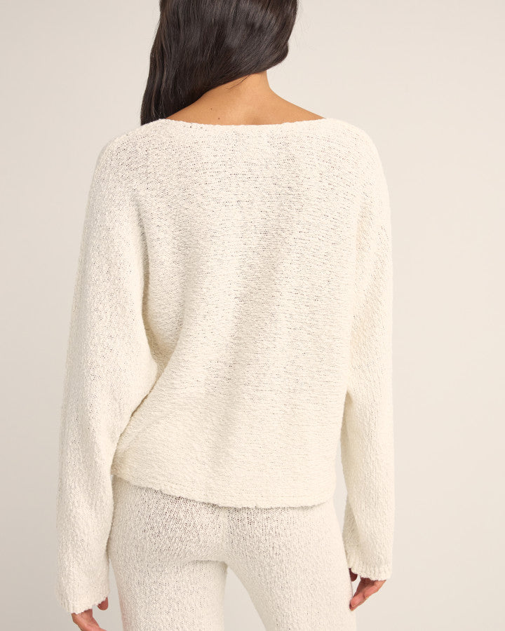 ADELE OVERSIZED LONG SLEEVE KNIT TOP WHITE