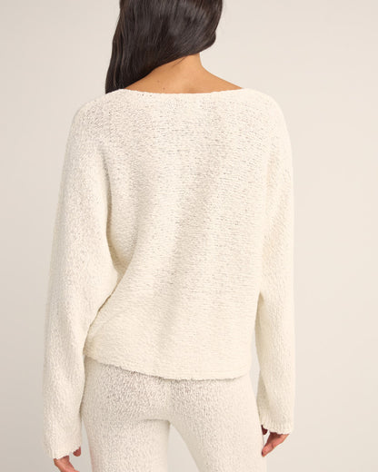 ADELE OVERSIZED LONG SLEEVE KNIT TOP WHITE