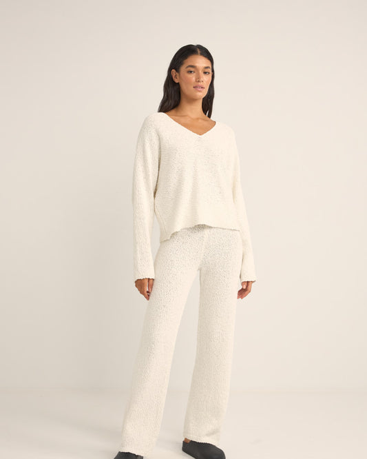 ADELE OVERSIZED LONG SLEEVE KNIT TOP WHITE