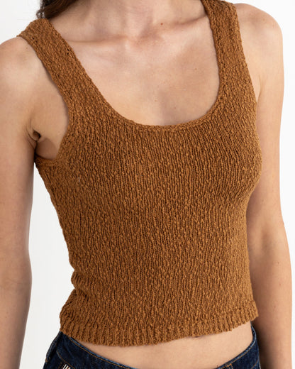 ADELE SCOOP NECK KNIT TOP CARAMEL