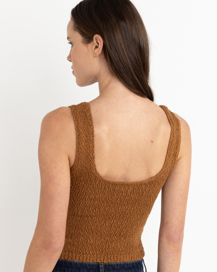 ADELE SCOOP NECK KNIT TOP CARAMEL