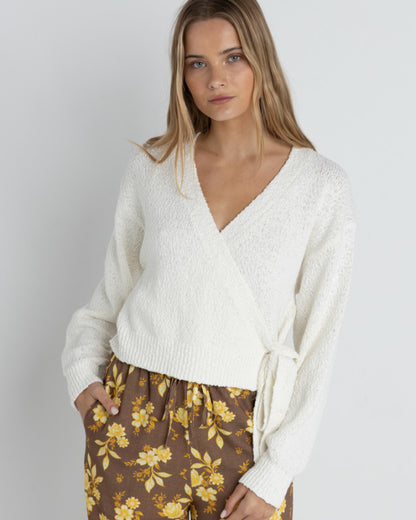ADELE WRAP FRONT KNIT WHITE
