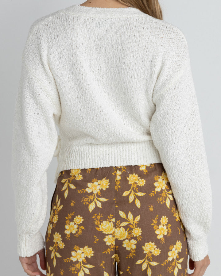 ADELE WRAP FRONT KNIT WHITE