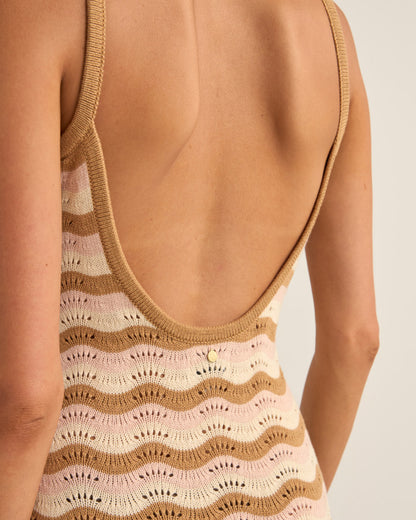 ARIES STRIPE KNIT MIDI DRESS