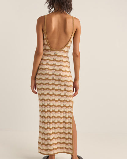 ARIES STRIPE KNIT MIDI DRESS