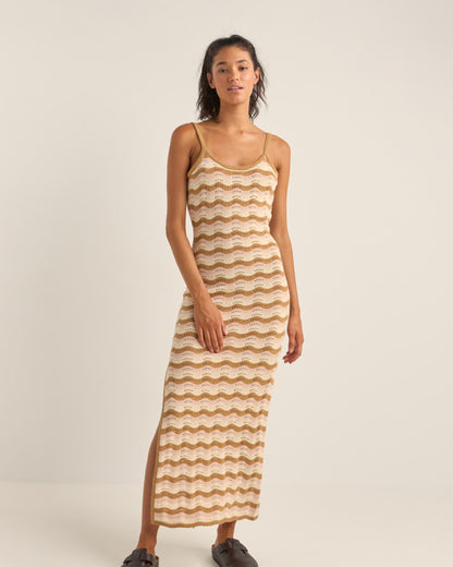 ARIES STRIPE KNIT MIDI DRESS