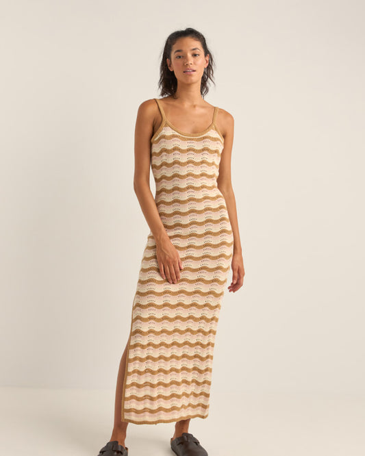 ARIES STRIPE KNIT MIDI DRESS