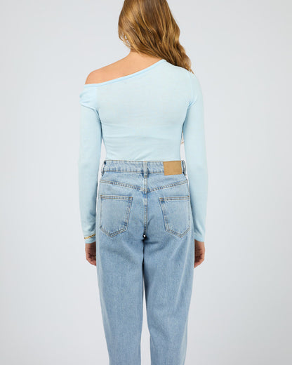 ASHTON KNIT LAYERED L/S TOP light blue