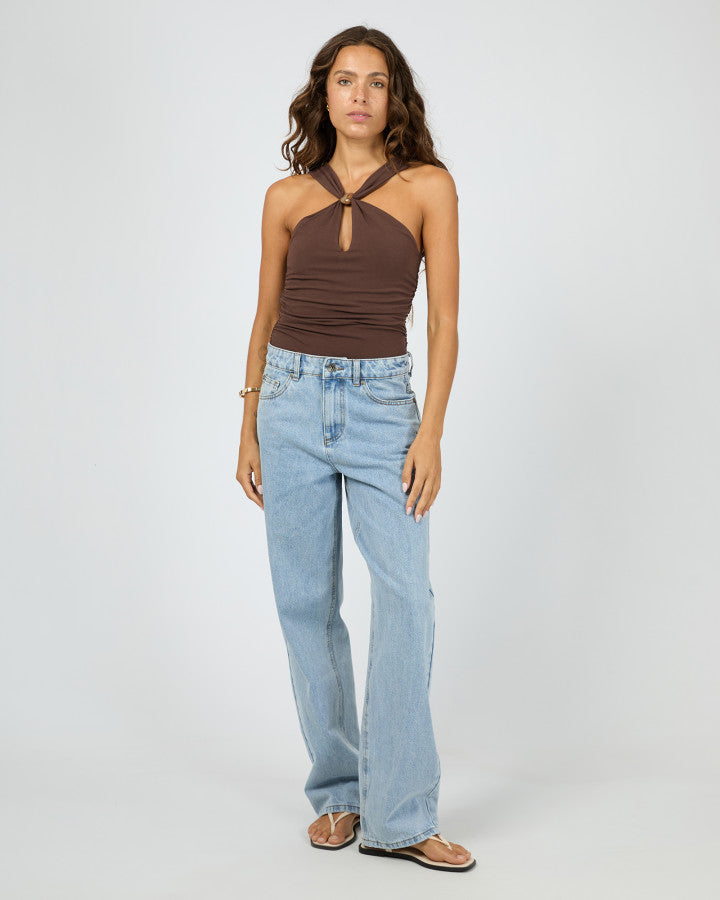 ATLAS HALTER BODYSUIT chocolate