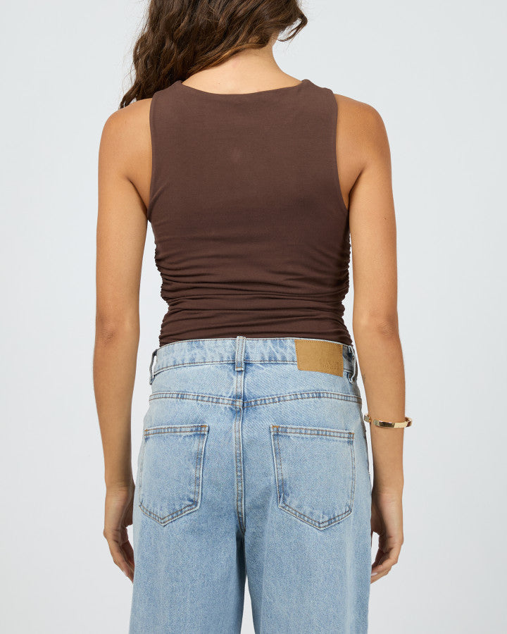 ATLAS HALTER BODYSUIT chocolate