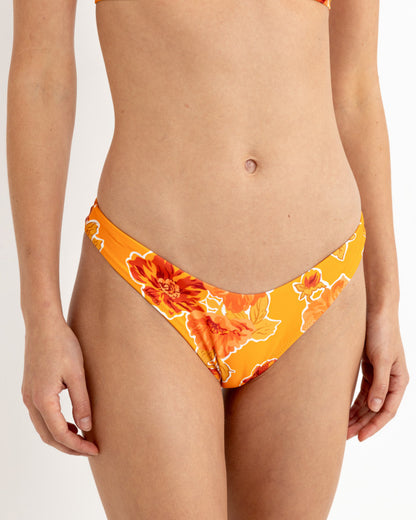 AYLA FLORAL HI CUT PANT ORANGE