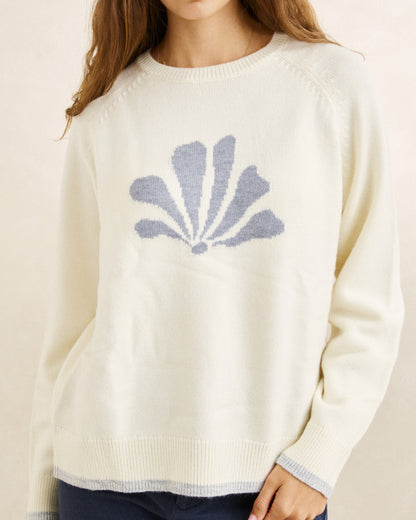 BAYSIDE CREW NECK KNIT vintage white