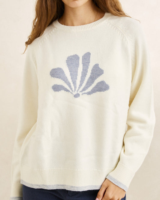 BAYSIDE CREW NECK KNIT vintage white