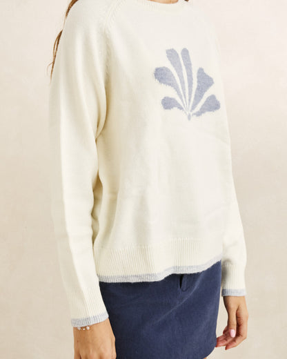 BAYSIDE CREW NECK KNIT vintage white