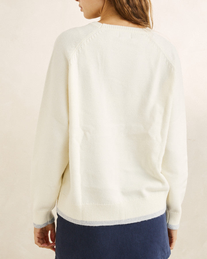 BAYSIDE CREW NECK KNIT vintage white
