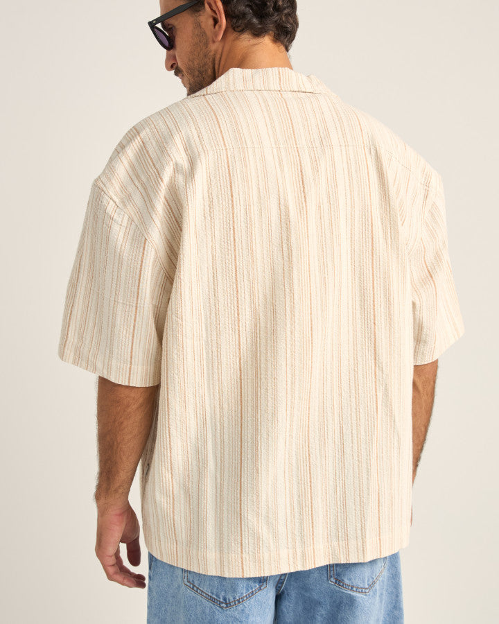 BENNY RELAXED STRIPE SS SHIRT CREAM