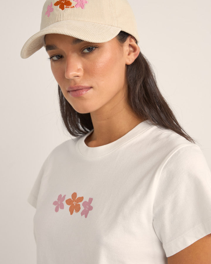 BORA BORA FLORAL CAP VINTAGE WHITE