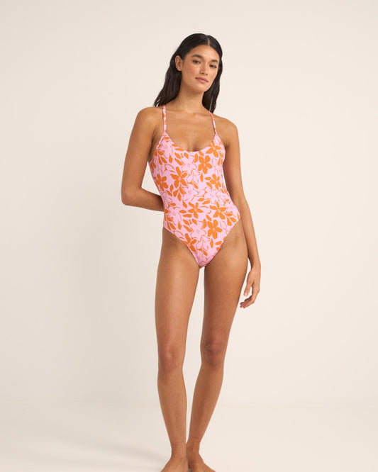 BORA BORA FLORAL CROSS BACK ONE PIECE