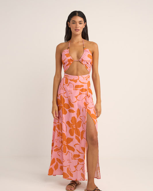 BORA BORA FLORAL CUT OUT MAXI DRESS