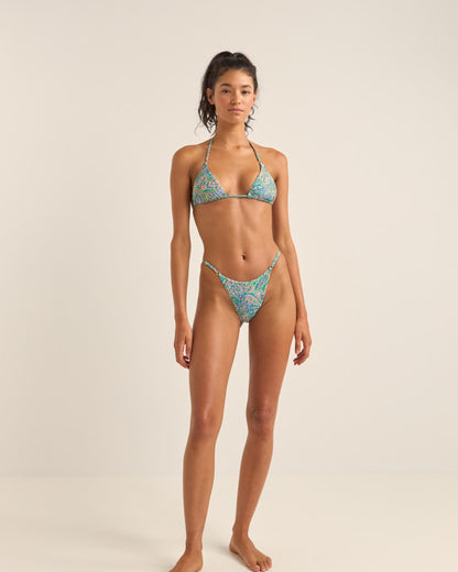 CABO PAISLEY SLIDE TRI TOP GREEN