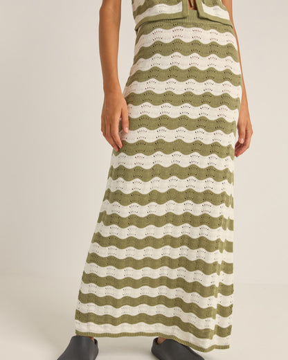 CARMEN STRIPE KNIT MAXI SKIRT