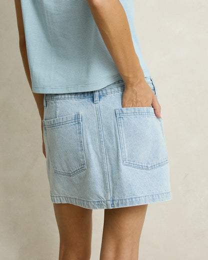 CHARLIE LOW RISE MINI SKIRT light wash