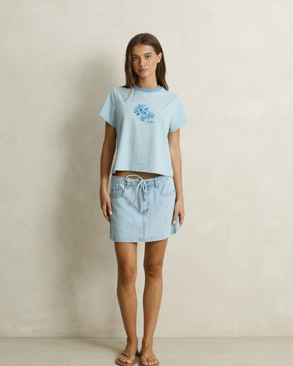 CHARLIE LOW RISE MINI SKIRT light wash