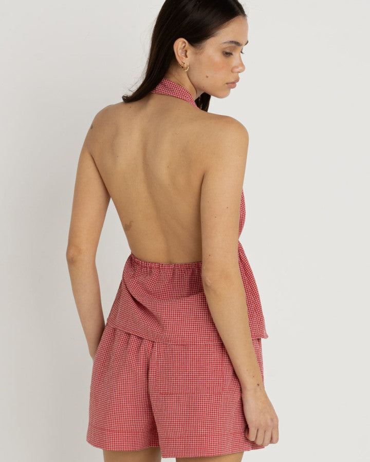 CHECK BOXER SHORT RED