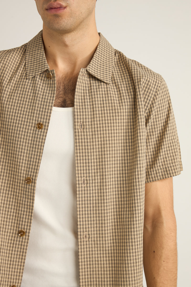 CHECK SS SHIRT SAND