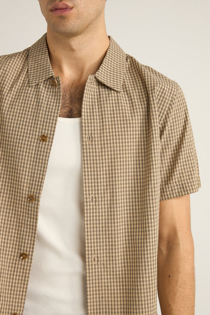 CHECK SS SHIRT SAND